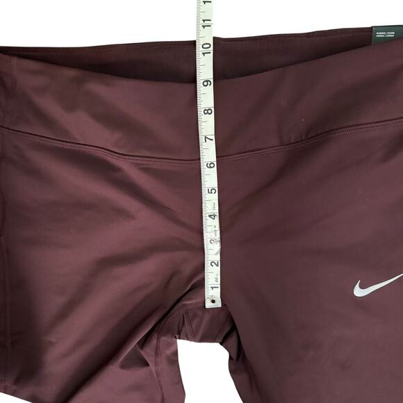 Nike‎ Dri Fit Tight Fit Cropped Leggings Stretch Activewear Maroon Women XL NWT - Picture 7 of 8